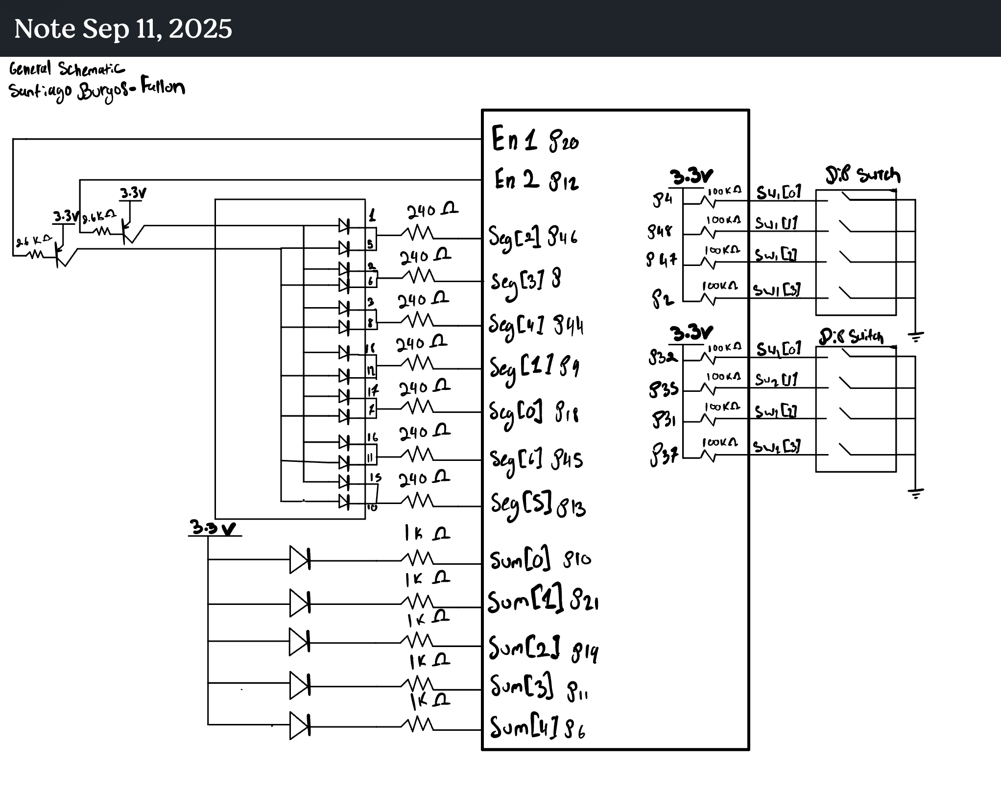 7-segment wiring and LED current calc.